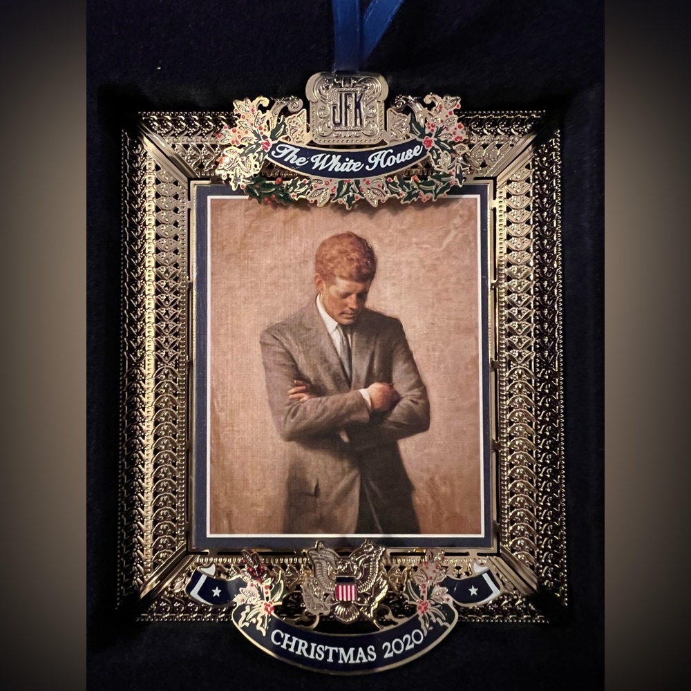 White House Historical Assoc. JFK Christmas 2020 Ornament w/Pamphlet & Box MINT